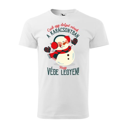 Póló Csak egy dolgot várok a karácsonyban V3  mintával - Fehér XL méretben