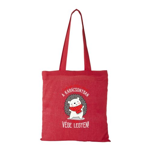 Csak egy dolgot várok a karácsonyban V2 - Bevásárló táska piros
