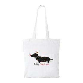 Merry Christmas tacskó - Bevásárló táska fehér
