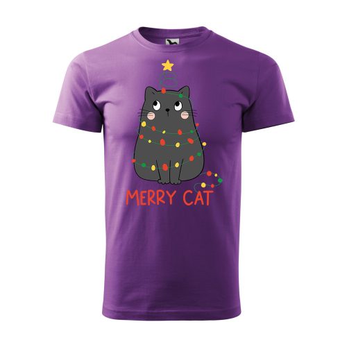 Póló Merry Cat  mintával - Lila L méretben