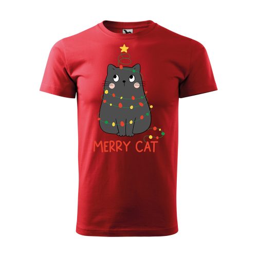 Póló Merry Cat  mintával - Piros S méretben