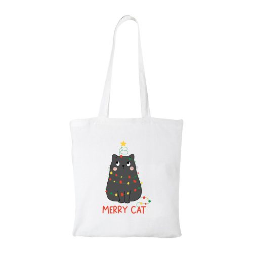 Merry Cat - Bevásárló táska fehér