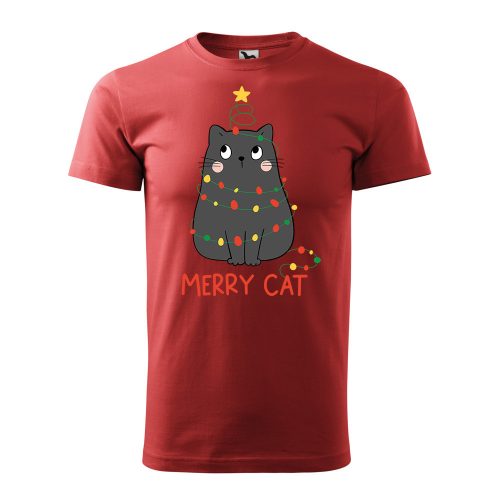 Póló Merry Cat  mintával - Terrakotta S méretben