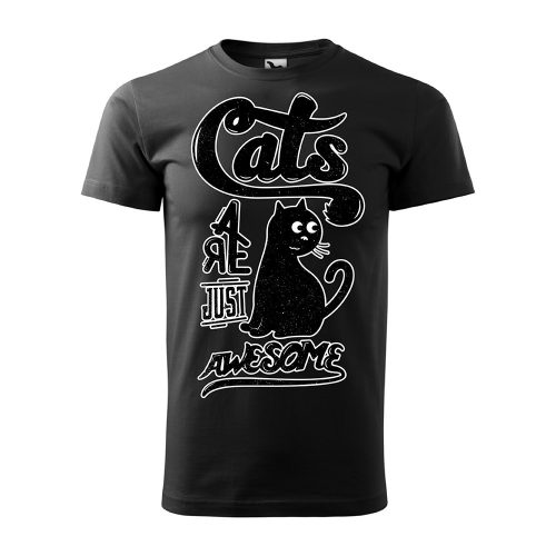 Póló Cats  mintával - Fekete XXXL méretben