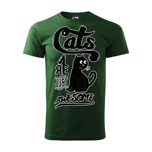 Póló Cats  mintával - Zöld XXL méretben