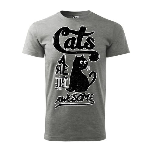Póló Cats  mintával - Szürke XXL méretben