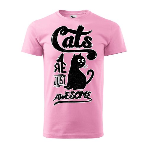 Póló Cats  mintával - Rózsaszín L méretben