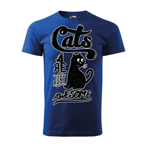 Póló Cats  mintával - Kék XL méretben