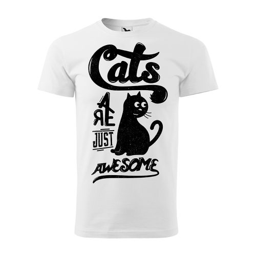 Póló Cats  mintával - Fehér XXXL méretben
