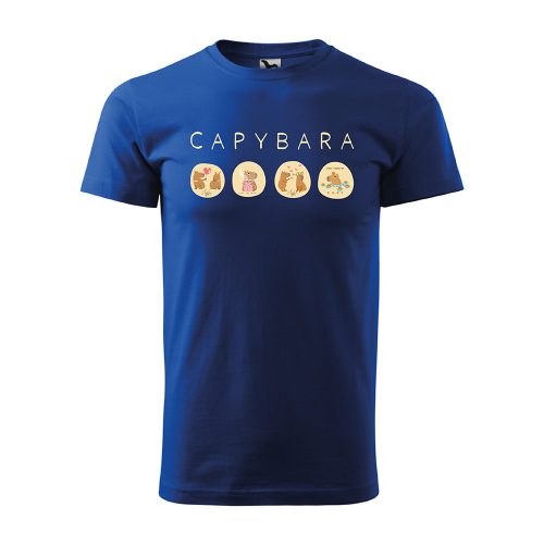 Póló Capybara mintával - Kék XL méretben