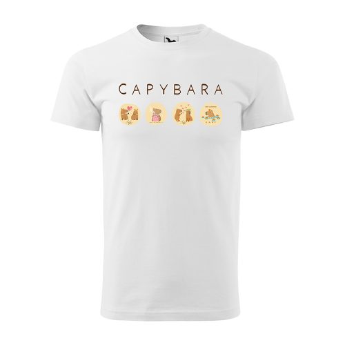 Póló Capybara mintával - Fehér XXL méretben