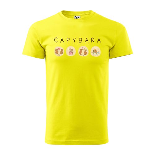 Póló Capybara mintával - Sárga XXL méretben