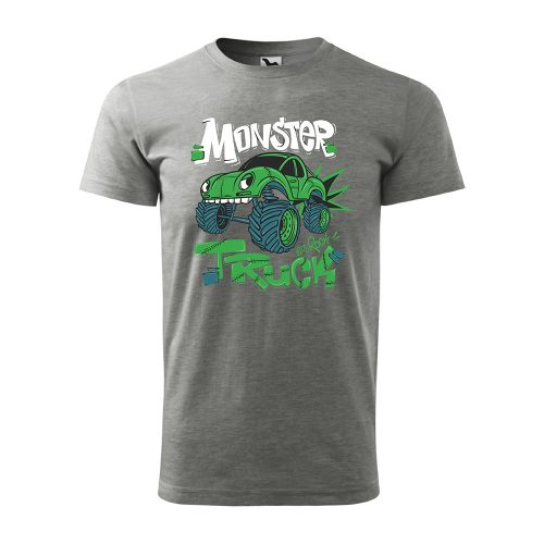 Póló Monster truck mintával - Szürke XXXL méretben