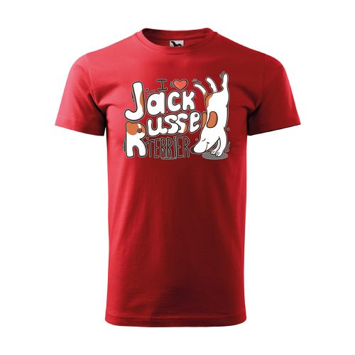 Póló I love Jack Russel mintával - Piros L méretben