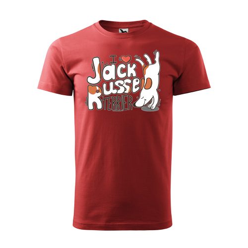 Póló I love Jack Russel mintával - Terrakotta L méretben