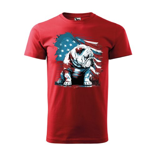 Póló Bulldog mintával - Piros XXL méretben