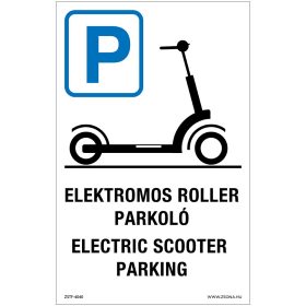Elektromos roller parkoló Öntapadós matrica 160x100 mm