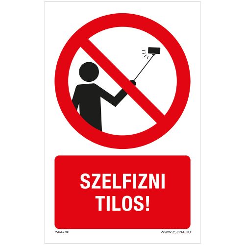 Szelfizni tilos! Műanyag tábla 160x250 mm