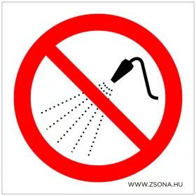 Vízzel locsolni tilos! Öntapadós matrica 100x100 mm