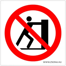 Eltolni tilos! Öntapadós matrica 100x100 mm