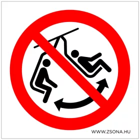 A székben hintázni tilos! Öntapadós matrica 100x100 mm