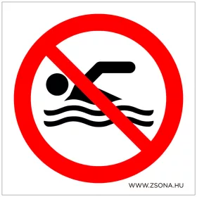 Úszni tilos! Öntapadós matrica 100x100 mm