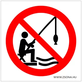 Horgászni tilos! Öntapadós matrica 100x100 mm