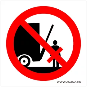  Emelőfal alatt tartózkodni tilos! Öntapadós matrica 100x100 mm