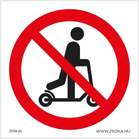 Rollerezni tilos! Öntapadós matrica 100x100 mm