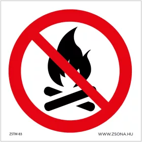 Tüzet rakni tilos! Öntapadós matrica 100x100 mm