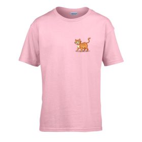   Detské tričko materská ceduľka s mačacím vzorom Pink 110 veľ