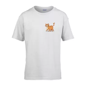   Detské tričko materská ceduľka s mačacím vzorom Biela 110 veľ