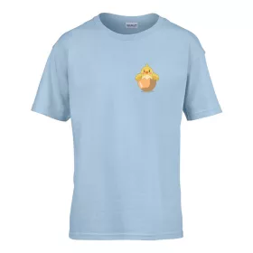   Detské tričko s nápisom škôlka so vzorom kuriatka Svetlomodré 110 veľ