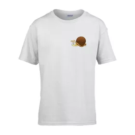   Detské tričko ceduľka škôlka so vzorom Slimák Biela 110 veľ