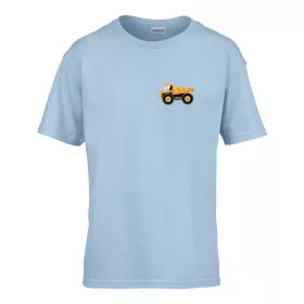   Detské tričko s nápisom škôlka so vzorom dumper Svetlomodré 110 veľ