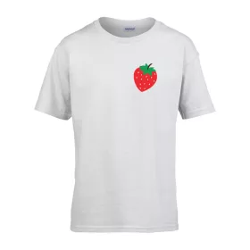   Detské tričko ceduľka škôlka s jahodovým vzorom White 110 veľ