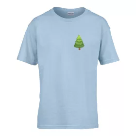   Detské tričko ceduľka škôlka so vzorom borovice Svetlomodrá 110 veľ