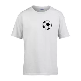   Detské tričko škôlka nápis s futbalovým vzorom Biela 110 veľ