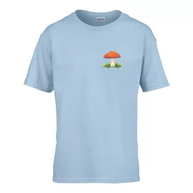   Detské tričko materská tabuľa s hríbovým vzorom Svetlomodrá 110 veľ
