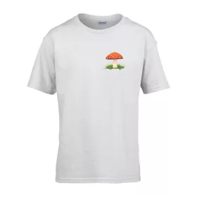 Detské tričko do škôlky s hubovým vzorom White 110 veľ