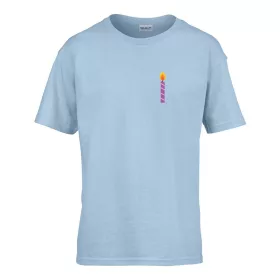   Detské tričko ceduľka škôlka so sviečkovým vzorom Svetlomodrá 110 veľ