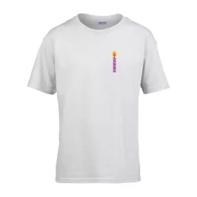   Detské tričko ceduľka škôlka so sviečkovým vzorom Biela 110 veľ