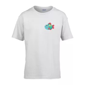   Detské tričko so vzorom rybičky do škôlky, Biele, veľkosť 110