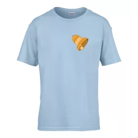   Detské tričko školská tabuľa so vzorom zvončeka Svetlomodrá 110 veľ