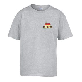   Detské tričko s nápisom škôlka so vzorom domčeka Grey veľkosť 110
