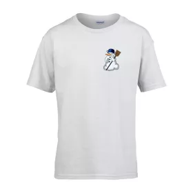   Detské tričko ceduľka do škôlky so vzorom Snehuliak Biela 110 veľ