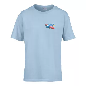   Detské tričko s nápisom škôlka, s letiacim vzorom, svetlomodré, veľkosť 110