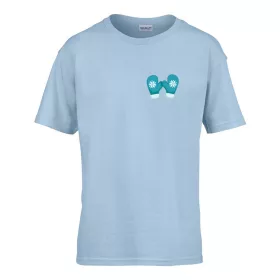   Detské tričko s nápisom škôlka so vzorom rukavíc Svetlomodré 110 veľ