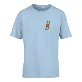   Detské tričko s nápisom škôlka s rebríkovým vzorom Svetlomodré 110 veľ