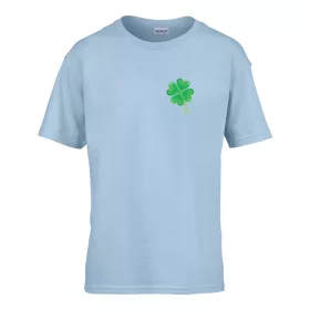   Detské tričko ceduľka škôlka s ďatelinovým vzorom Svetlomodrá 110 veľ